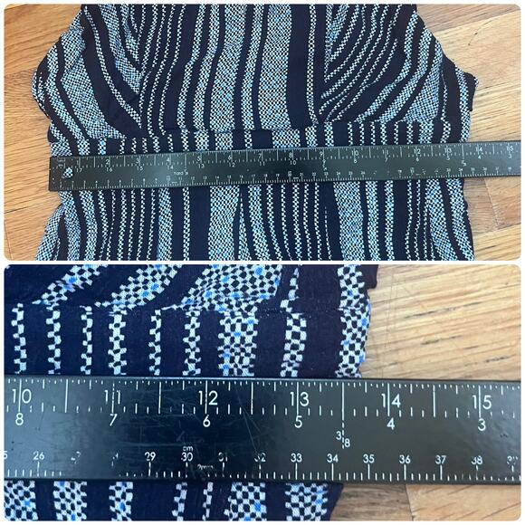 Lulus Suncrest Navy Blue Striped Backless Wide-Leg Jumpsuit Size XS Front Slit - Picture 13 of 15